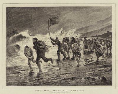 Stormy Weather, Making Signals to the Wreck by Maurice Poirson